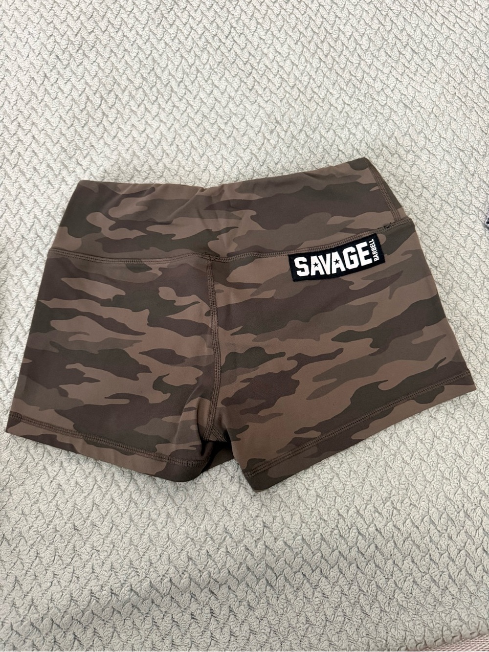 Savage Barbell Brown Camo Athletic Bike Shorts